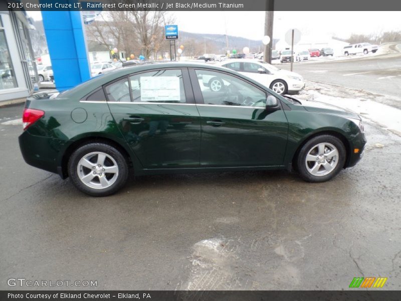 Rainforest Green Metallic / Jet Black/Medium Titanium 2015 Chevrolet Cruze LT