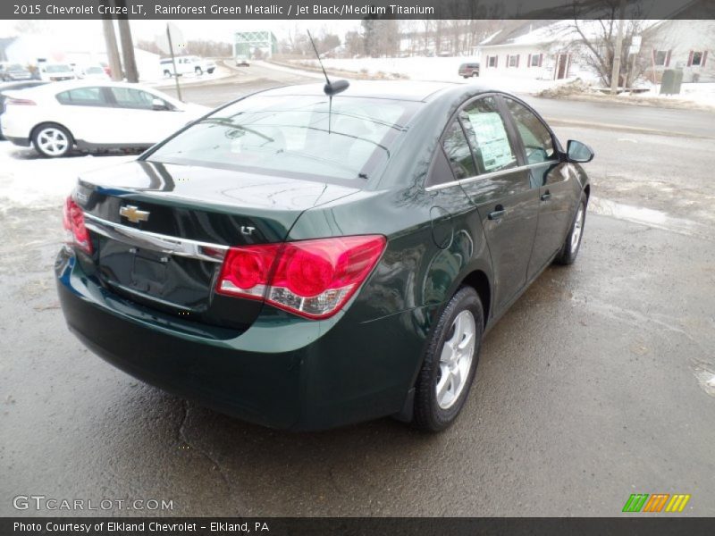 Rainforest Green Metallic / Jet Black/Medium Titanium 2015 Chevrolet Cruze LT