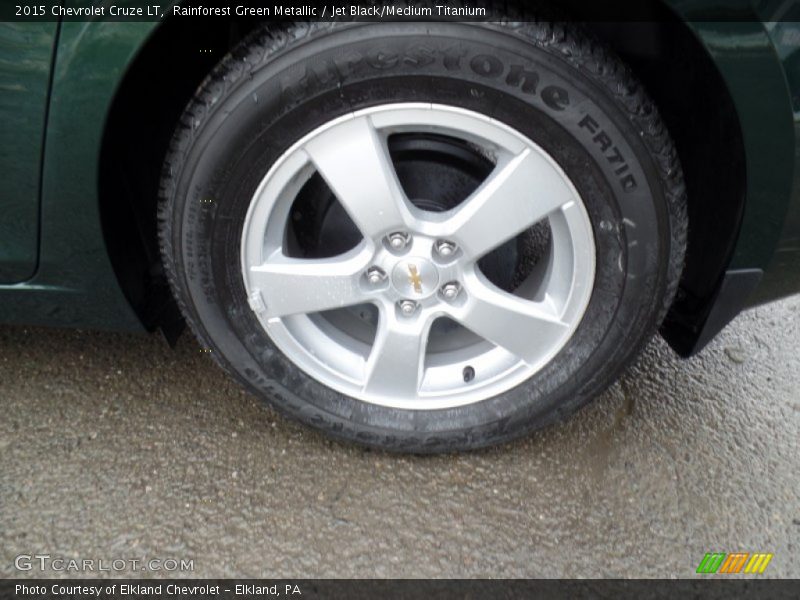 Rainforest Green Metallic / Jet Black/Medium Titanium 2015 Chevrolet Cruze LT