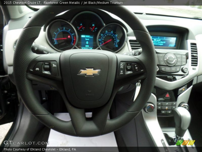 Rainforest Green Metallic / Jet Black/Medium Titanium 2015 Chevrolet Cruze LT