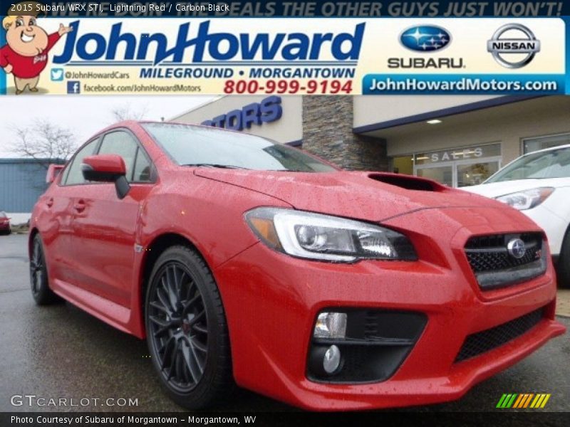 Lightning Red / Carbon Black 2015 Subaru WRX STI