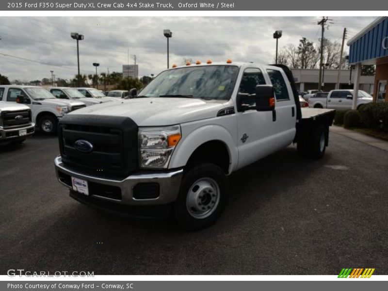 Oxford White / Steel 2015 Ford F350 Super Duty XL Crew Cab 4x4 Stake Truck