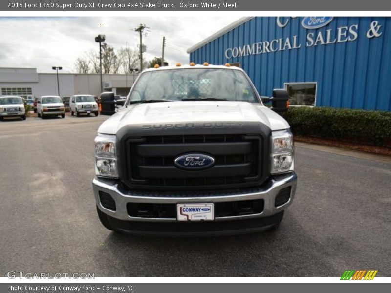 Oxford White / Steel 2015 Ford F350 Super Duty XL Crew Cab 4x4 Stake Truck