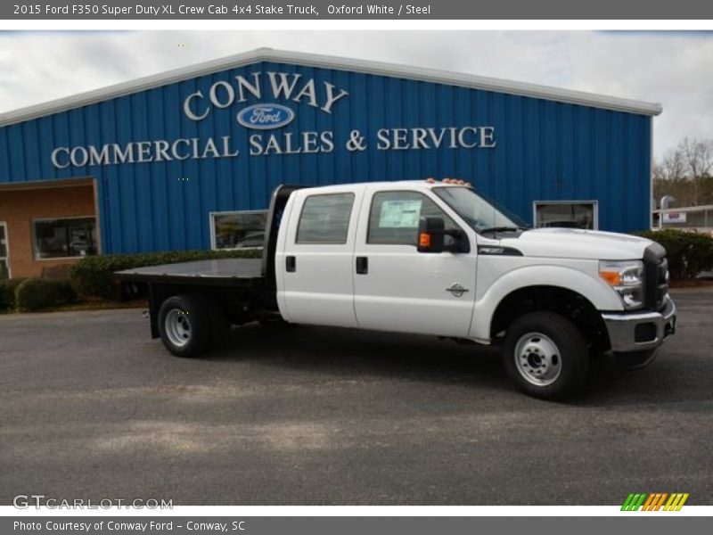 Oxford White / Steel 2015 Ford F350 Super Duty XL Crew Cab 4x4 Stake Truck