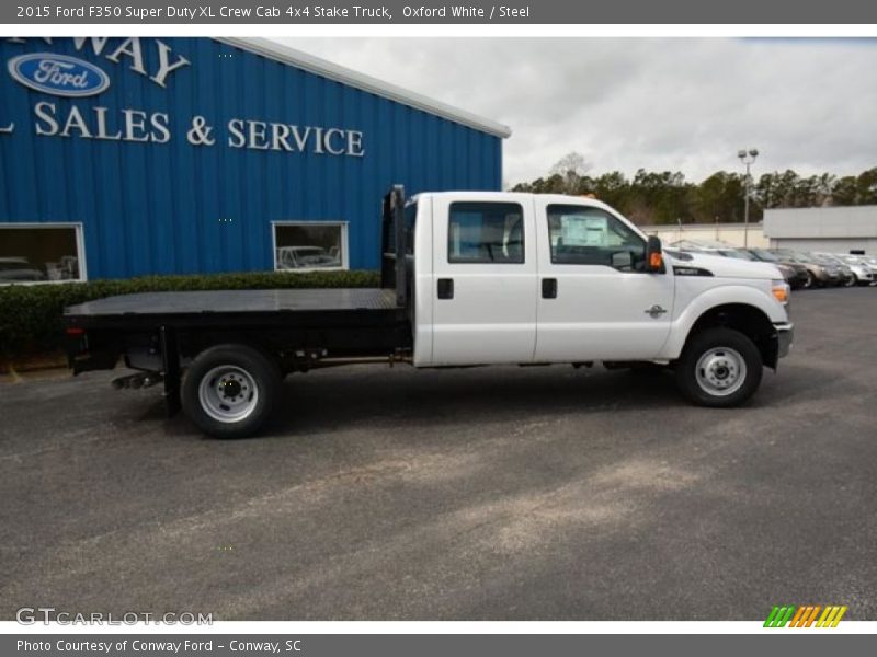 Oxford White / Steel 2015 Ford F350 Super Duty XL Crew Cab 4x4 Stake Truck