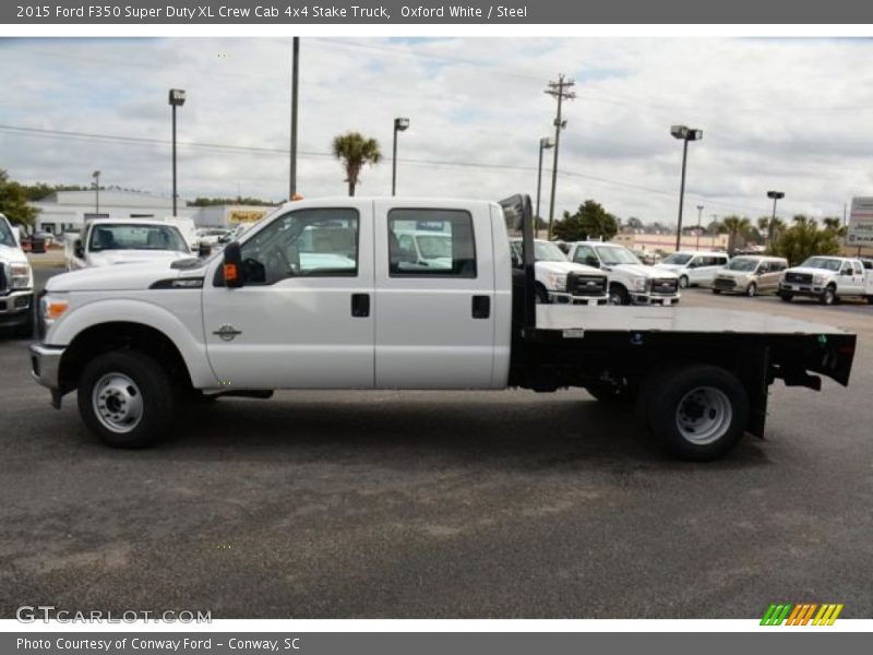 Oxford White / Steel 2015 Ford F350 Super Duty XL Crew Cab 4x4 Stake Truck