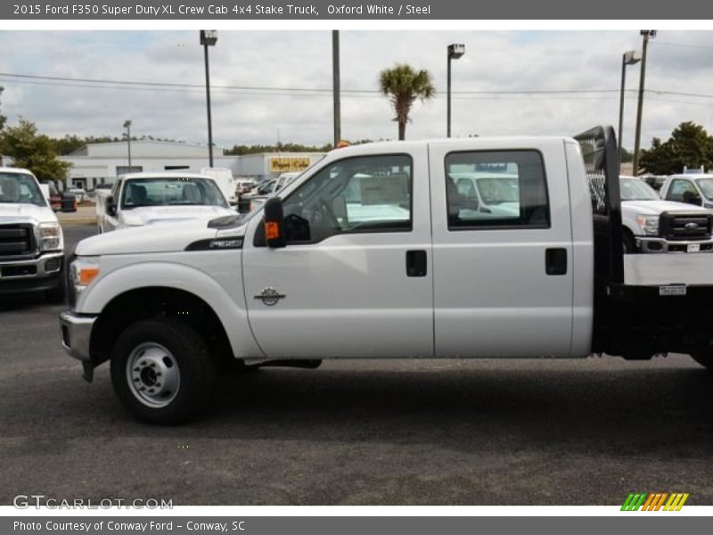Oxford White / Steel 2015 Ford F350 Super Duty XL Crew Cab 4x4 Stake Truck
