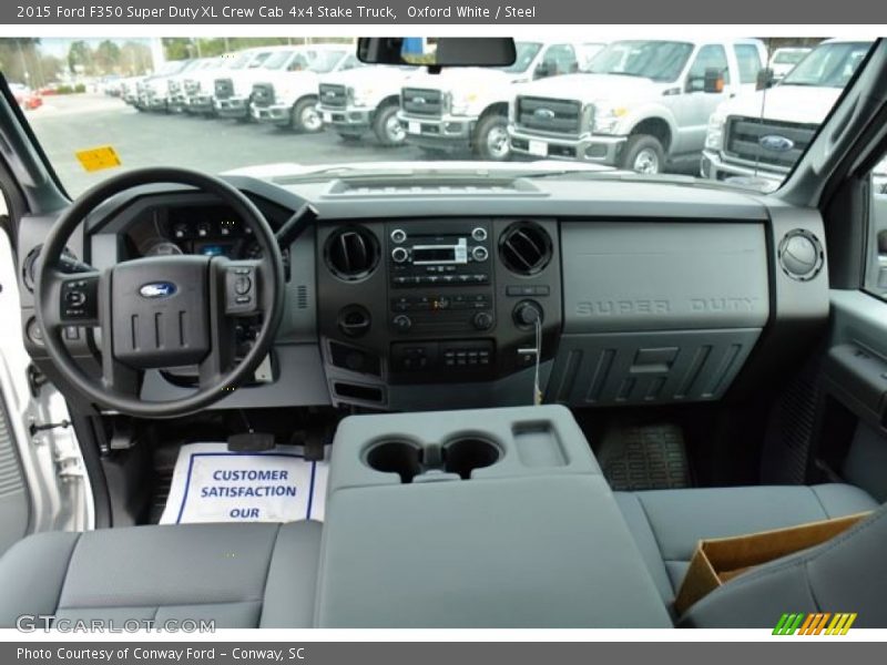 Oxford White / Steel 2015 Ford F350 Super Duty XL Crew Cab 4x4 Stake Truck