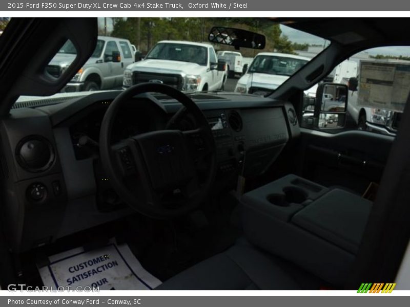 Oxford White / Steel 2015 Ford F350 Super Duty XL Crew Cab 4x4 Stake Truck