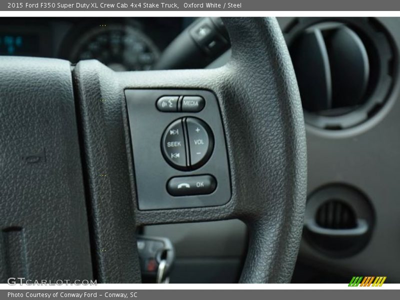 Oxford White / Steel 2015 Ford F350 Super Duty XL Crew Cab 4x4 Stake Truck