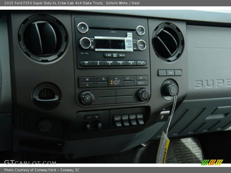 Oxford White / Steel 2015 Ford F350 Super Duty XL Crew Cab 4x4 Stake Truck
