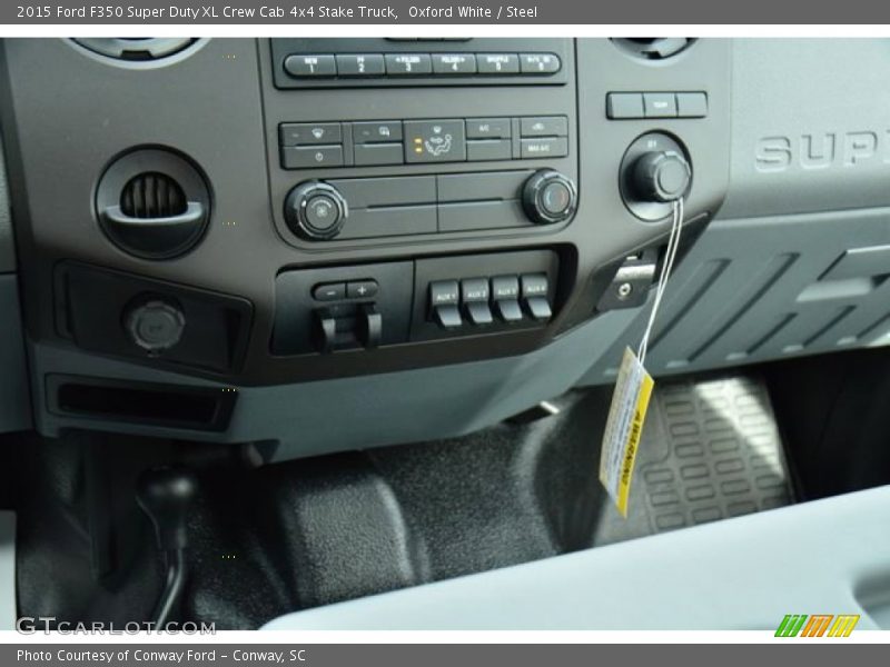 Oxford White / Steel 2015 Ford F350 Super Duty XL Crew Cab 4x4 Stake Truck
