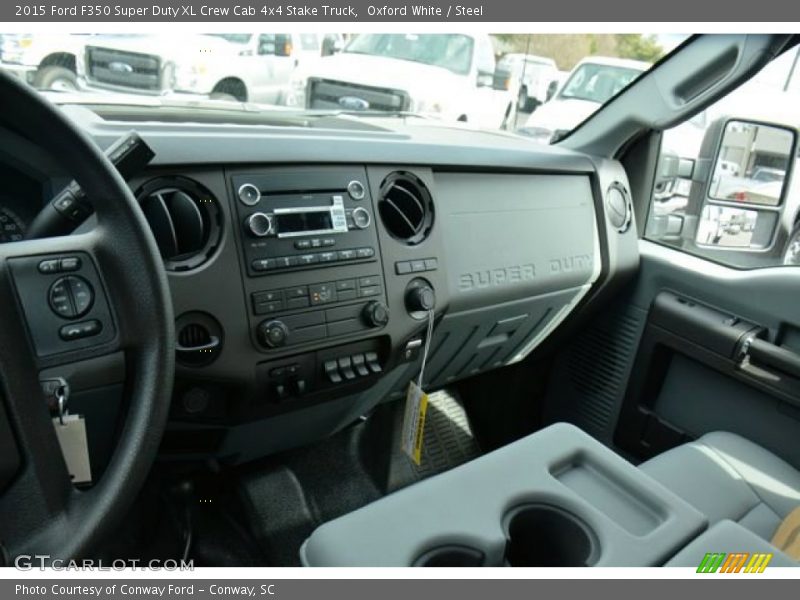 Oxford White / Steel 2015 Ford F350 Super Duty XL Crew Cab 4x4 Stake Truck