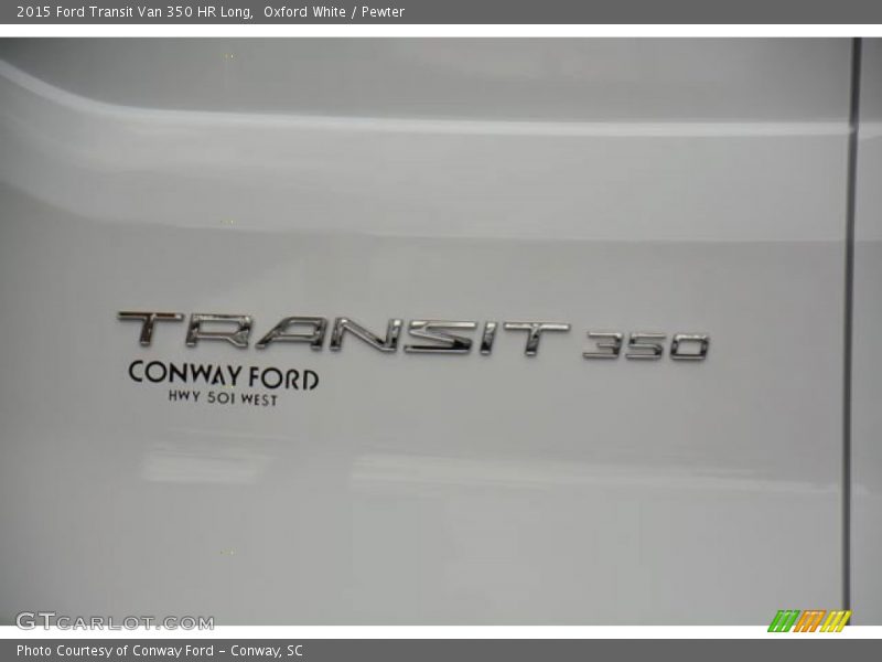 Oxford White / Pewter 2015 Ford Transit Van 350 HR Long