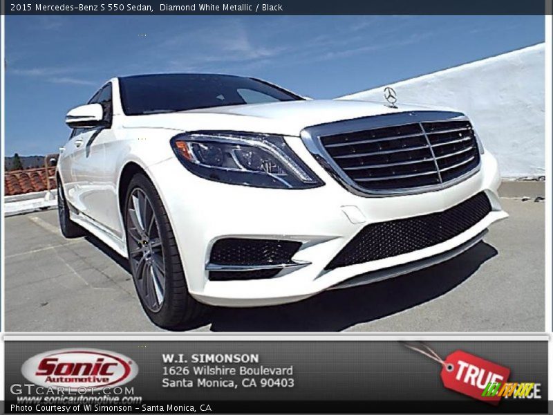 Diamond White Metallic / Black 2015 Mercedes-Benz S 550 Sedan
