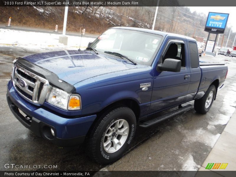 Vista Blue Metallic / Medium Dark Flint 2010 Ford Ranger XLT SuperCab 4x4
