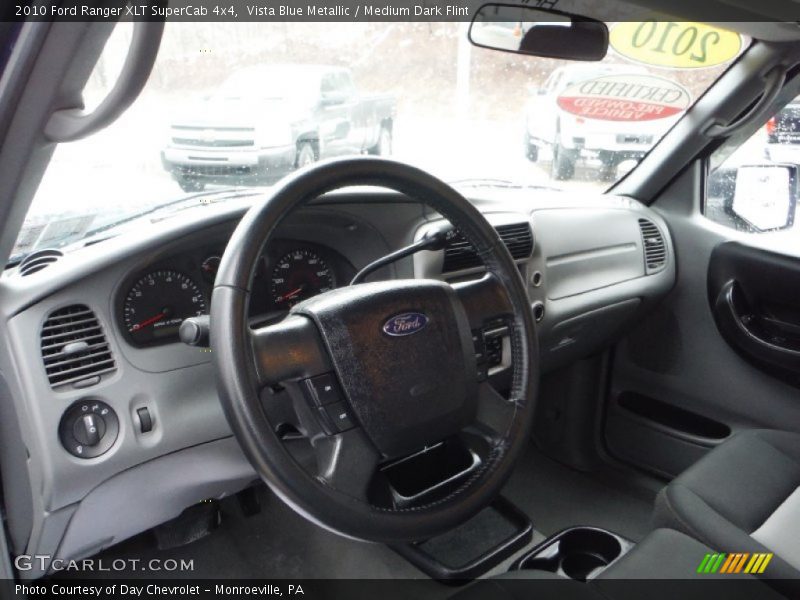 Vista Blue Metallic / Medium Dark Flint 2010 Ford Ranger XLT SuperCab 4x4