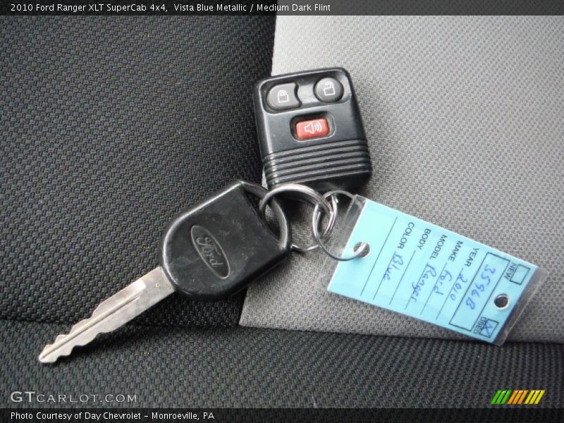 Vista Blue Metallic / Medium Dark Flint 2010 Ford Ranger XLT SuperCab 4x4