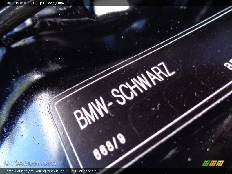 2004 X3 3.0i Jet Black Color Code 668