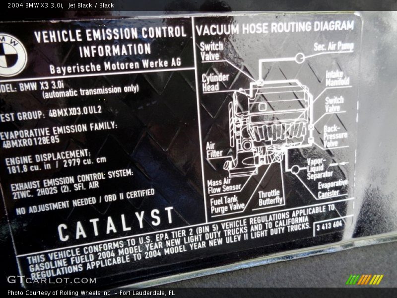 Jet Black / Black 2004 BMW X3 3.0i