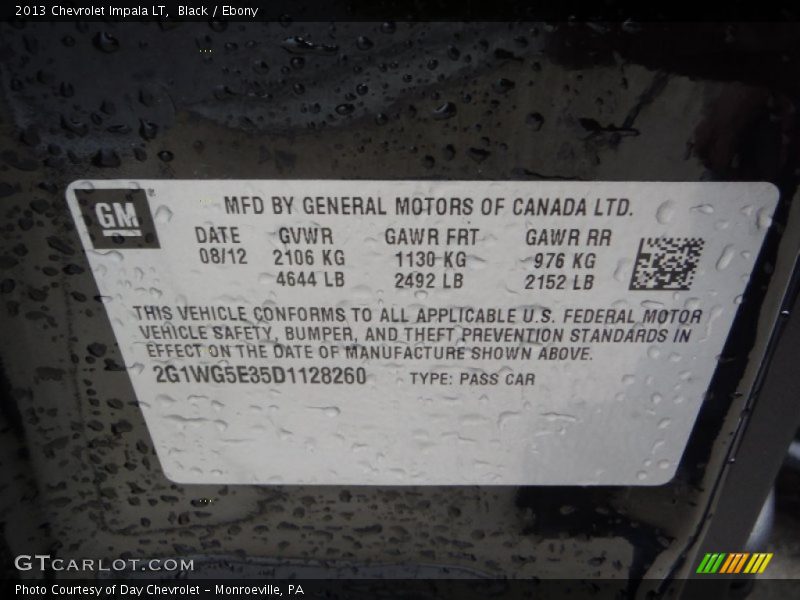 Black / Ebony 2013 Chevrolet Impala LT