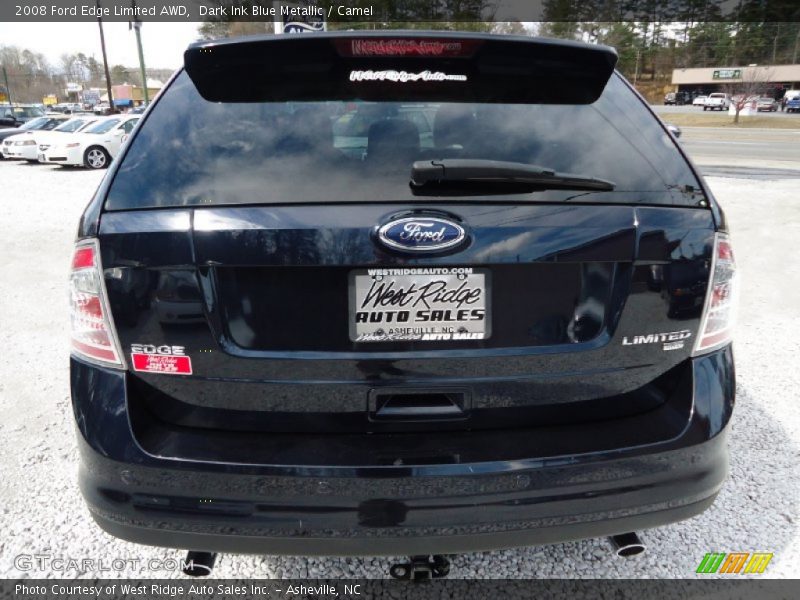 Dark Ink Blue Metallic / Camel 2008 Ford Edge Limited AWD