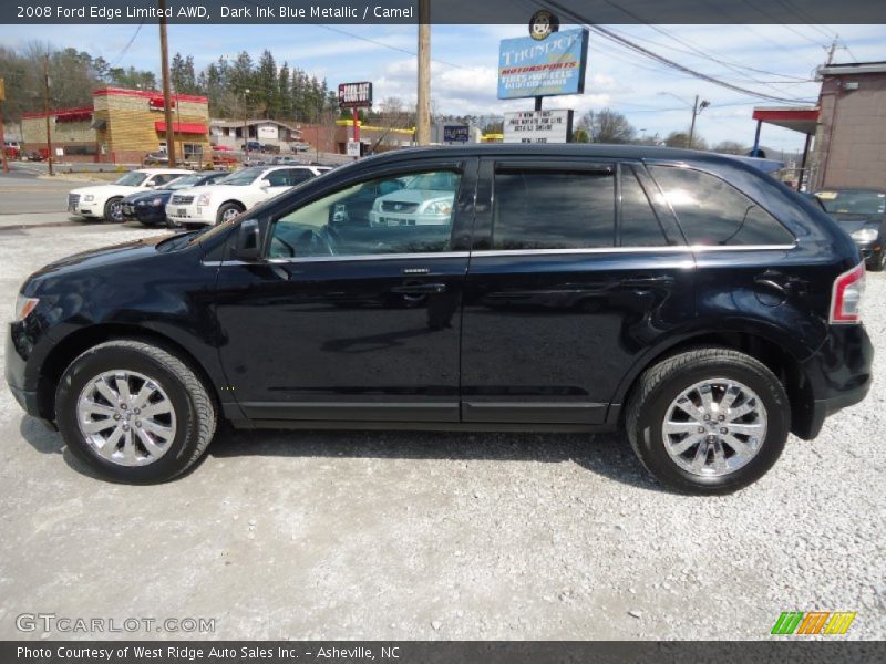 Dark Ink Blue Metallic / Camel 2008 Ford Edge Limited AWD