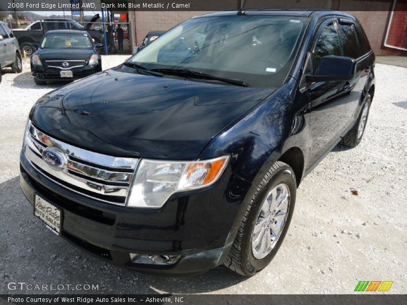 Dark Ink Blue Metallic / Camel 2008 Ford Edge Limited AWD