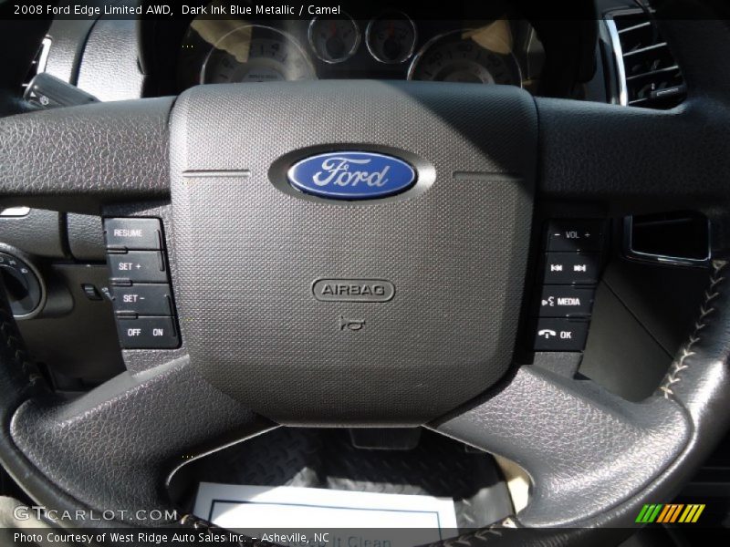 Dark Ink Blue Metallic / Camel 2008 Ford Edge Limited AWD