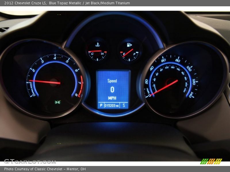 Blue Topaz Metallic / Jet Black/Medium Titanium 2012 Chevrolet Cruze LS