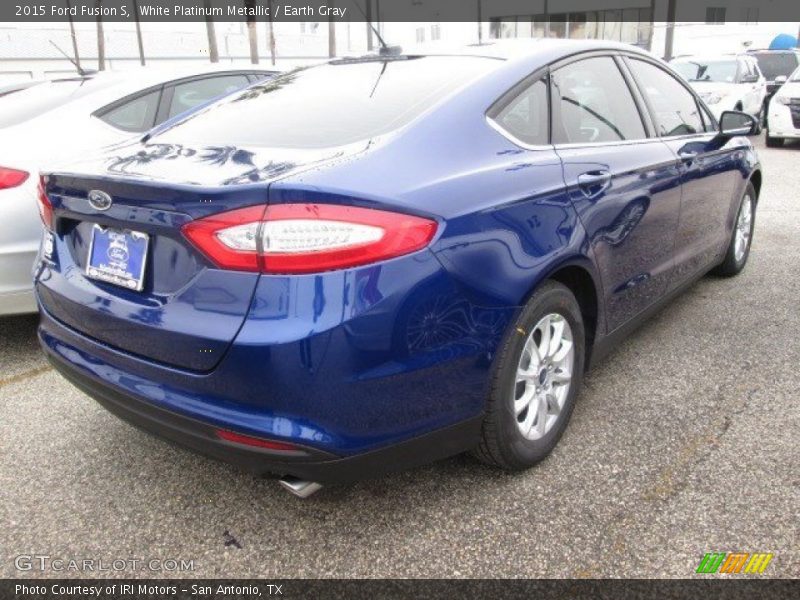 White Platinum Metallic / Earth Gray 2015 Ford Fusion S