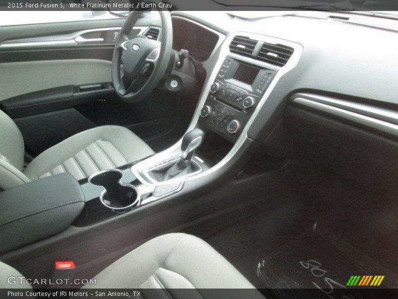 White Platinum Metallic / Earth Gray 2015 Ford Fusion S