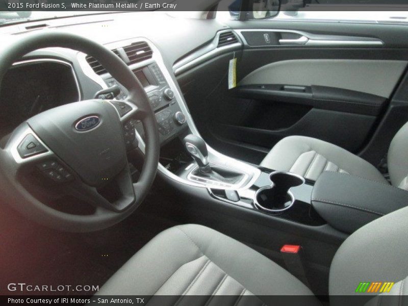 White Platinum Metallic / Earth Gray 2015 Ford Fusion S