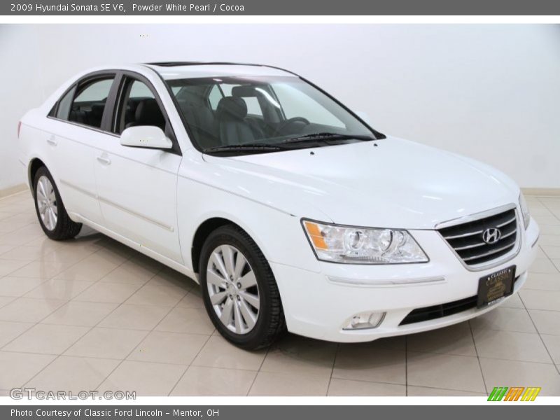 Powder White Pearl / Cocoa 2009 Hyundai Sonata SE V6