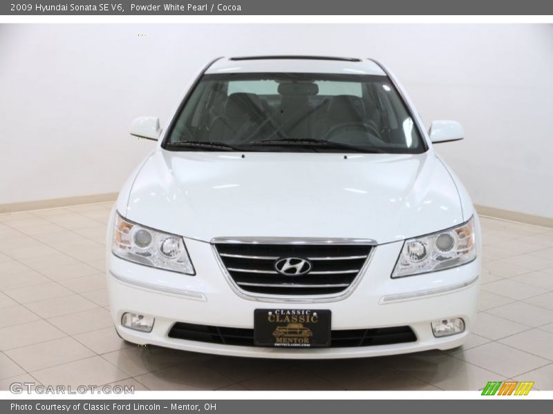 Powder White Pearl / Cocoa 2009 Hyundai Sonata SE V6
