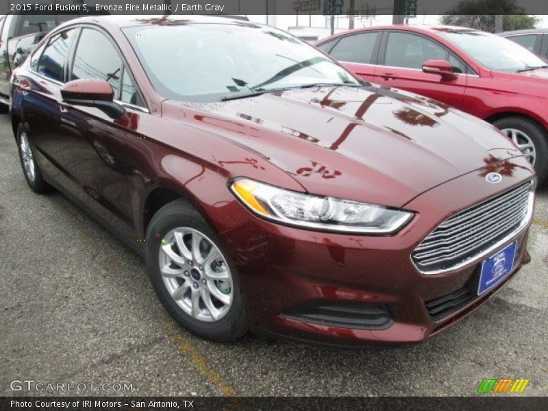Bronze Fire Metallic / Earth Gray 2015 Ford Fusion S