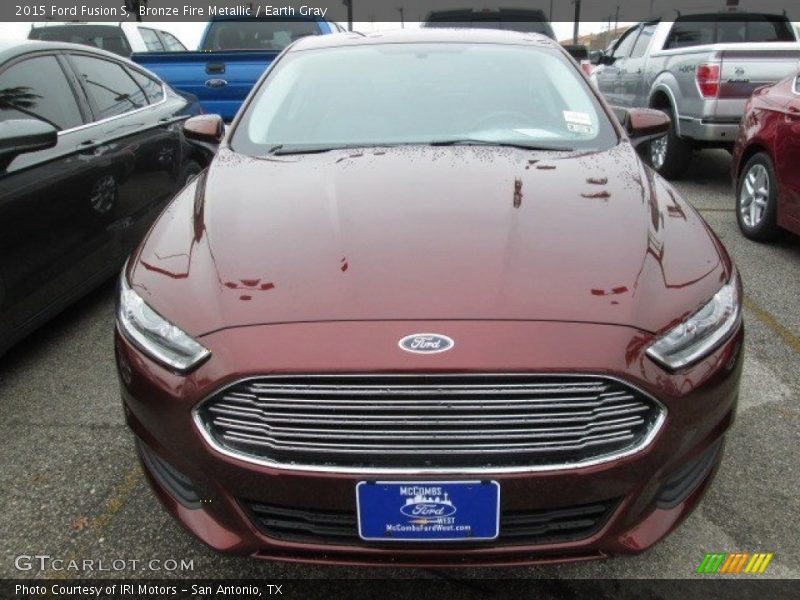 Bronze Fire Metallic / Earth Gray 2015 Ford Fusion S