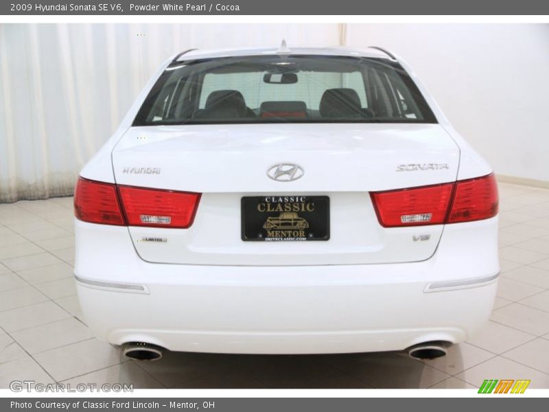 Powder White Pearl / Cocoa 2009 Hyundai Sonata SE V6