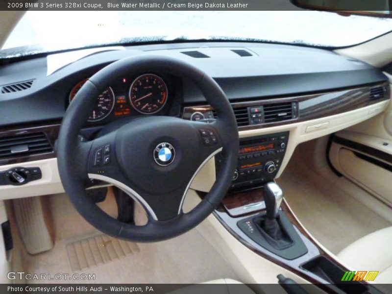 Blue Water Metallic / Cream Beige Dakota Leather 2009 BMW 3 Series 328xi Coupe