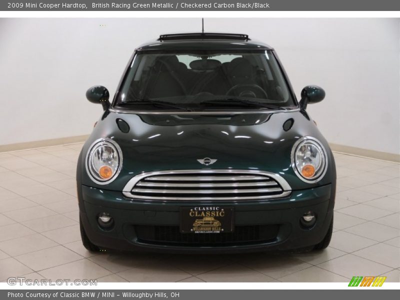 British Racing Green Metallic / Checkered Carbon Black/Black 2009 Mini Cooper Hardtop