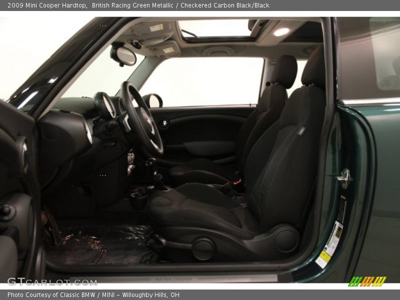 British Racing Green Metallic / Checkered Carbon Black/Black 2009 Mini Cooper Hardtop