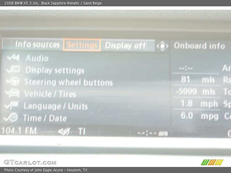 Black Sapphire Metallic / Sand Beige 2008 BMW X5 3.0si