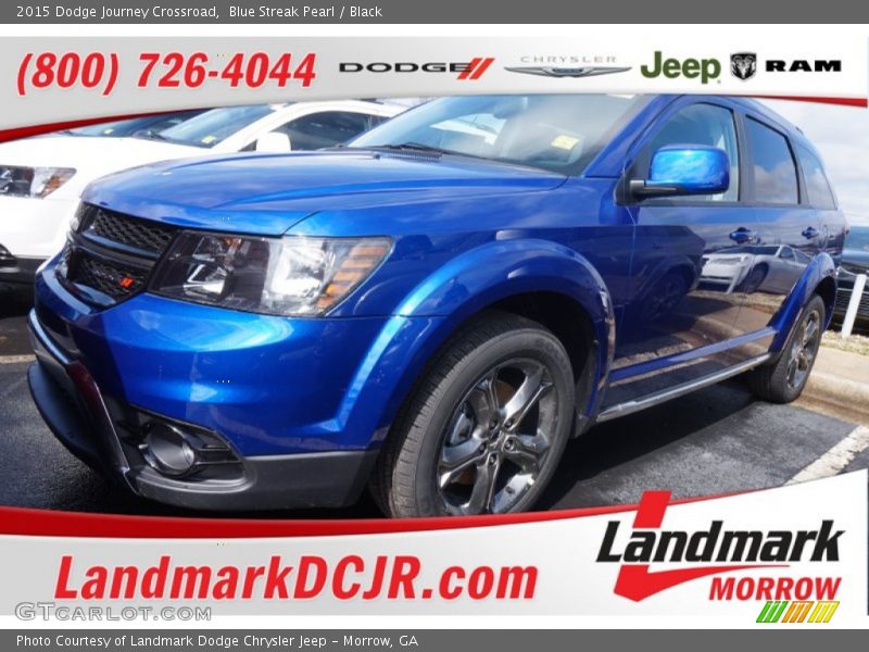 Blue Streak Pearl / Black 2015 Dodge Journey Crossroad