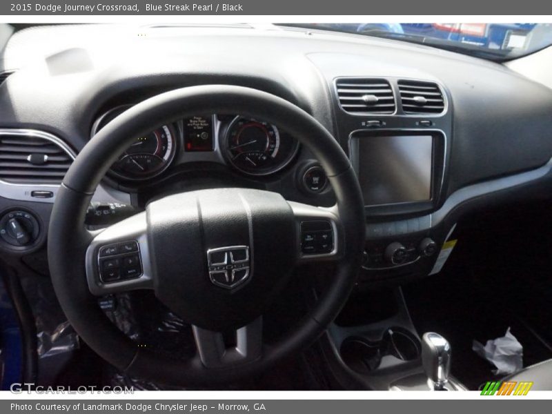 Blue Streak Pearl / Black 2015 Dodge Journey Crossroad