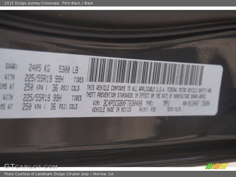 Pitch Black / Black 2015 Dodge Journey Crossroad