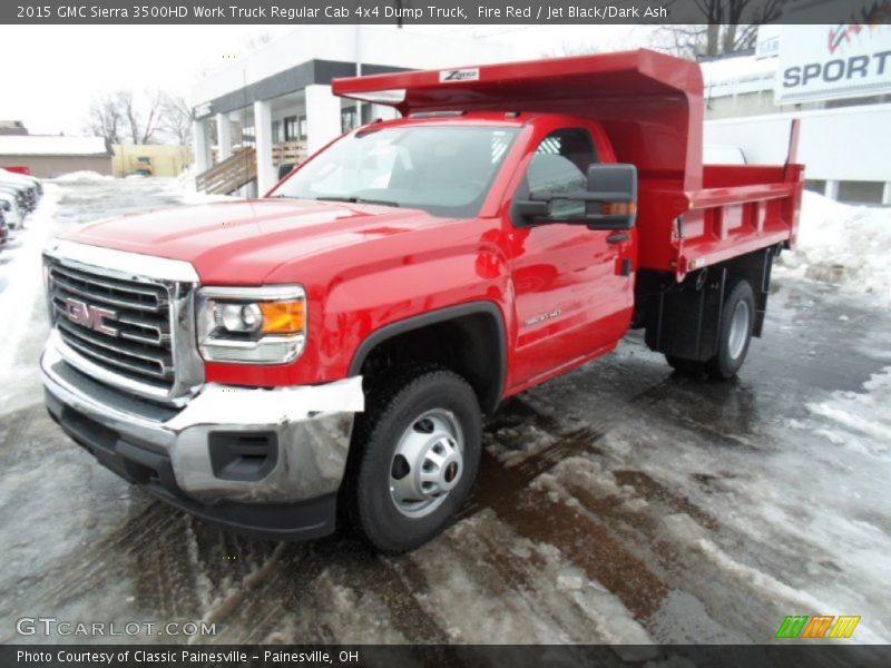 Fire Red / Jet Black/Dark Ash 2015 GMC Sierra 3500HD Work Truck Regular Cab 4x4 Dump Truck