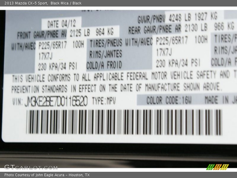 Black Mica / Black 2013 Mazda CX-5 Sport