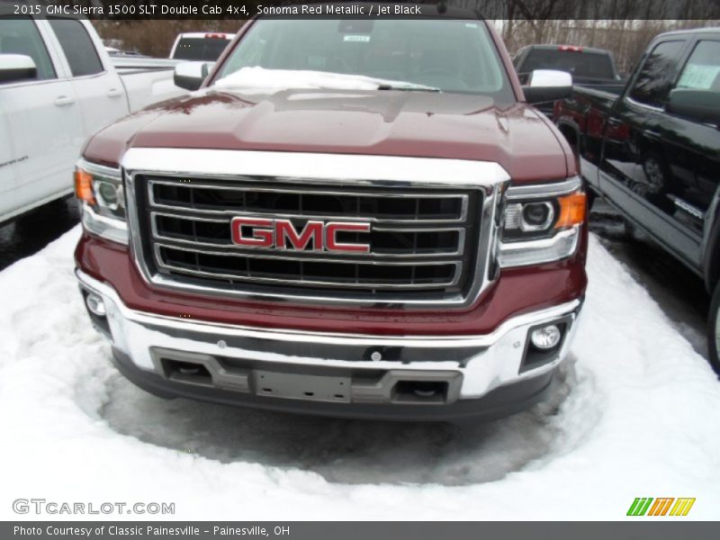 Sonoma Red Metallic / Jet Black 2015 GMC Sierra 1500 SLT Double Cab 4x4
