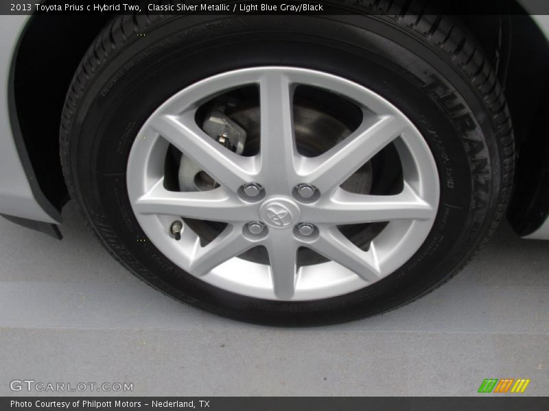 Classic Silver Metallic / Light Blue Gray/Black 2013 Toyota Prius c Hybrid Two