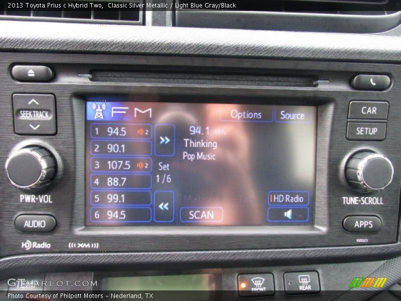 Classic Silver Metallic / Light Blue Gray/Black 2013 Toyota Prius c Hybrid Two